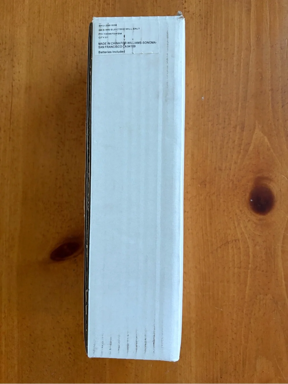 William-Sonoma Electric Salt Mill, Stainless Steel, Brand New in Box